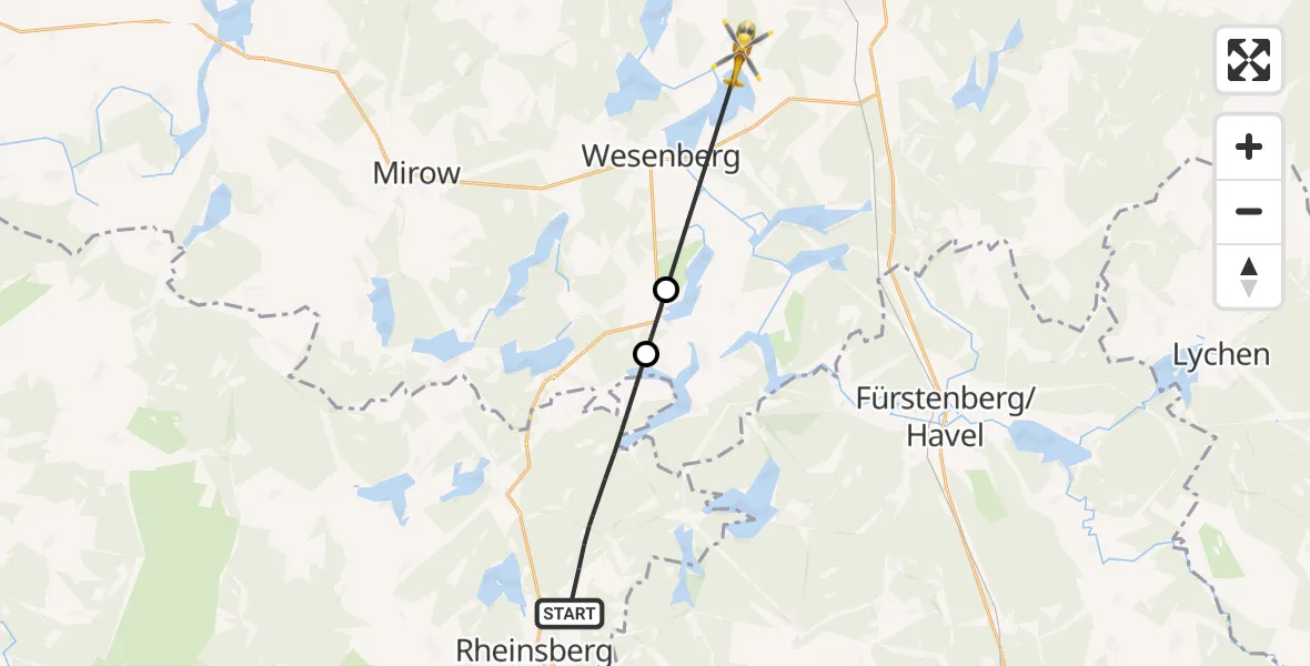 Flugroute Rettungshubschrauber Rheinsberg - Userin, 26 Februar 2026, 12:27