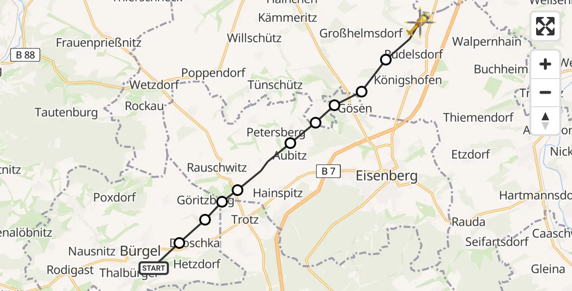 Routekaart van de vlucht: Rettungshubschrauber nach Lindau