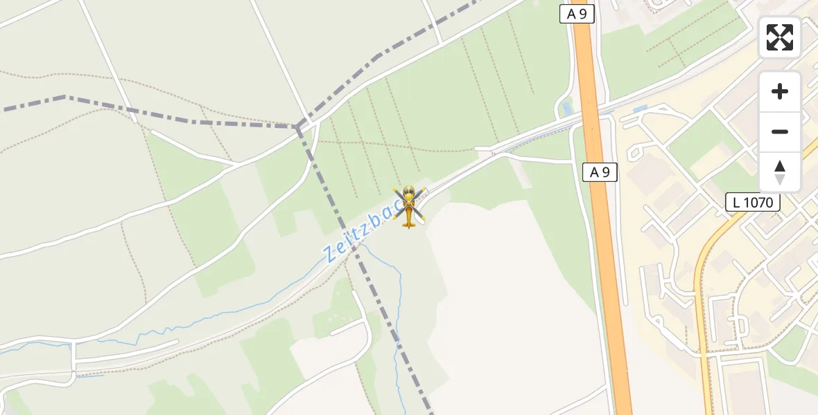 Routekaart van de vlucht: Rettungshubschrauber nach Schleifreisen, Zeitzgrund