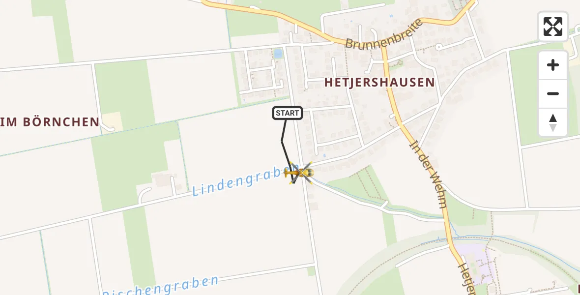 Flugroute Rettungshubschrauber Göttingen - Göttingen, 26 Februar 2026, 16:52