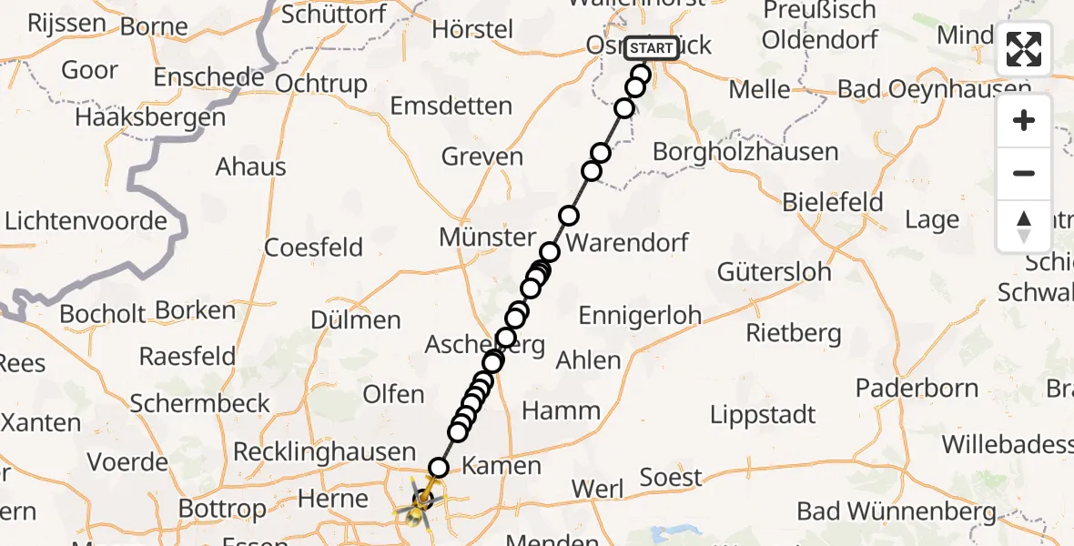 Routekaart van de vlucht: Ambulanzhubschrauber nach Dortmund Hospital North Heliport
