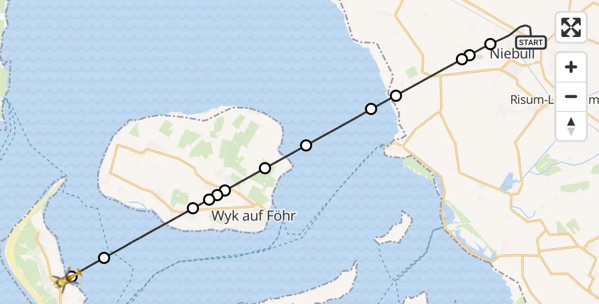 Routekaart van de vlucht: Rettungshubschrauber nach Süddorf, Ualaanj
