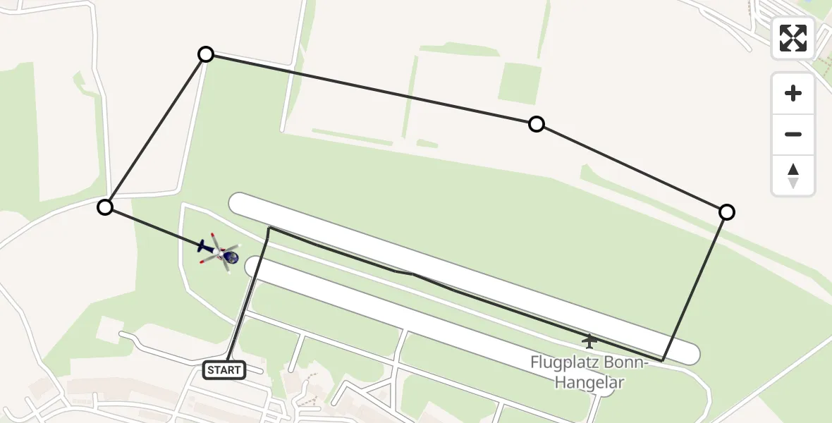 Flugroute Polizeihubschrauber Bonn-Hangelar Airfield - Sankt Augustin, 27 Februar 2026, 07:26