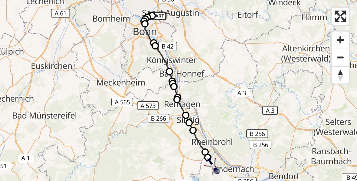 Flugroute Polizeihubschrauber Meindorf - Eich, 27 Februar 2026, 07:38