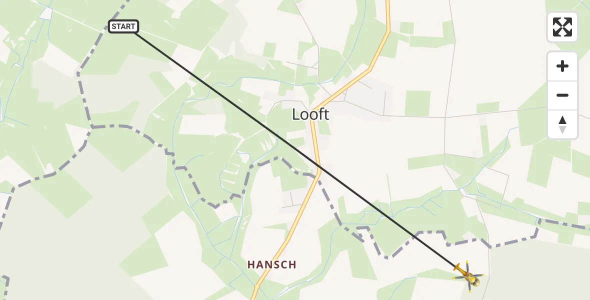 Flugroute Rettungshubschrauber Looft - Drage, 27 Februar 2026, 07:40