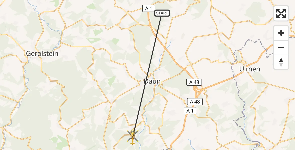Routekaart van de vlucht: Ambulanzhubschrauber nach Üdersdorf, L 46