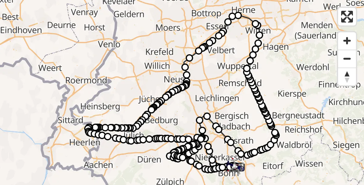 Flugroute Polizeihubschrauber Sankt Augustin - Sankt Augustin, 27 Februar 2026, 08:14