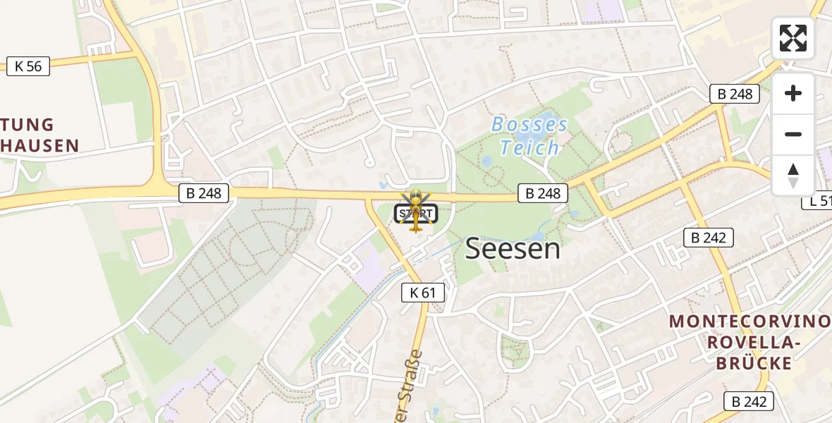 Routekaart van de vlucht: Rettungshubschrauber nach Seesen, Bornhäuser Straße