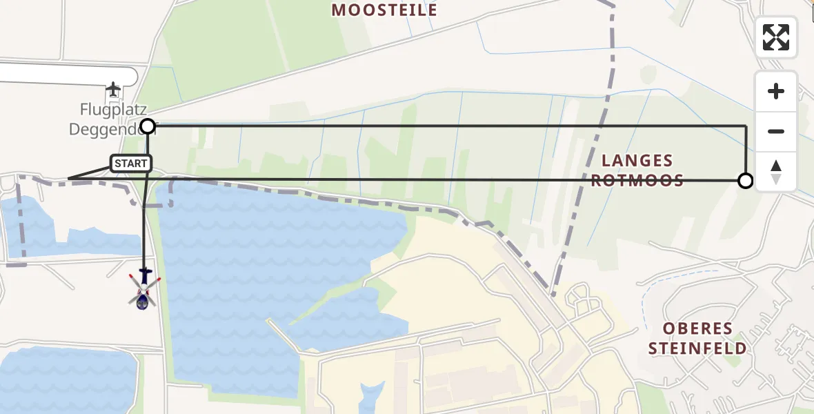 Routekaart van de vlucht: Polizeihubschrauber nach Rettenbach, Flugplatzstraße