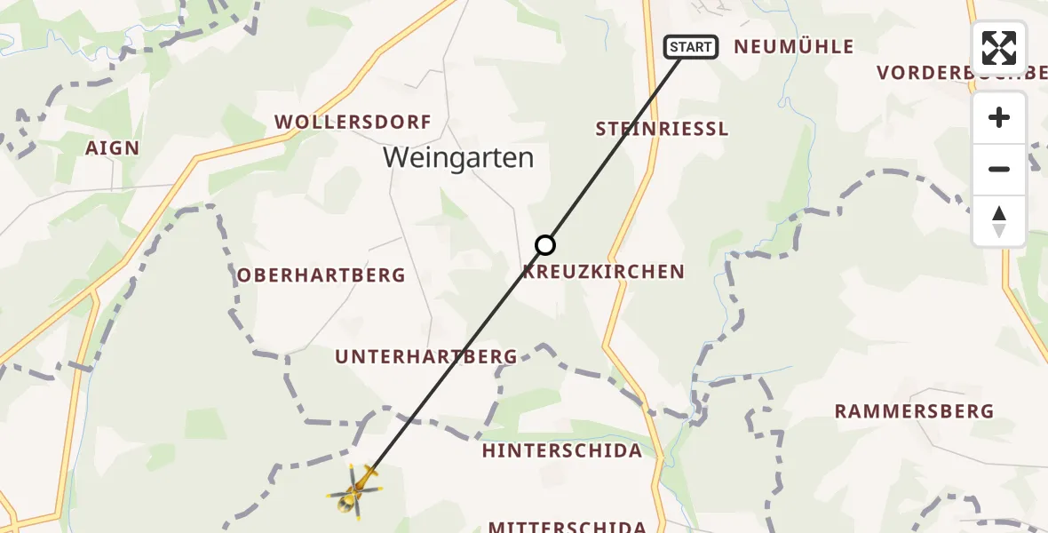 Routekaart van de vlucht: Rettungshubschrauber nach Furth, A 3