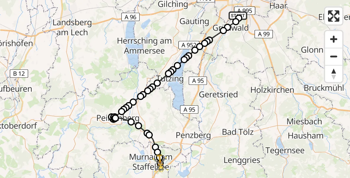 Flugroute Rettungshubschrauber ADAC Air Rescue Center Heliport (Christoph 1) - Hagen, 27 Februar 2026, 11:21