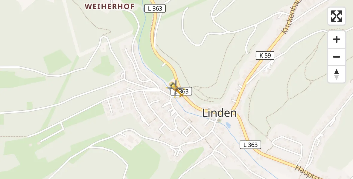 Flugroute Rettungshubschrauber Linden - Linden, 27 Februar 2026, 11:36