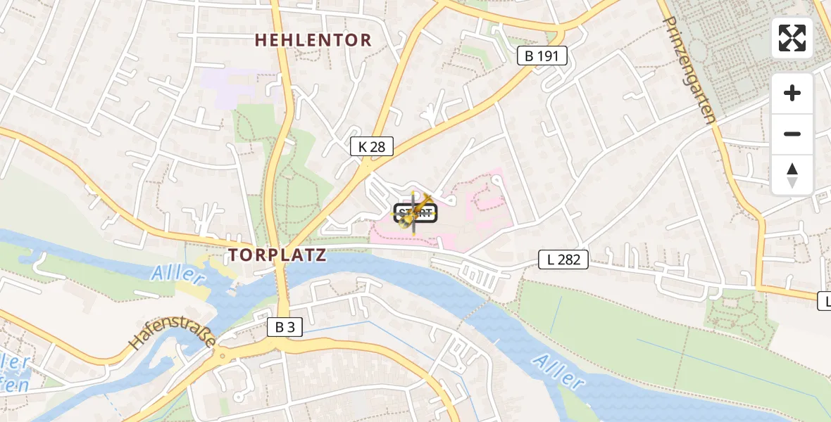 Flugroute Ambulanzhubschrauber Celle - Celle, 27 Februar 2026, 18:20