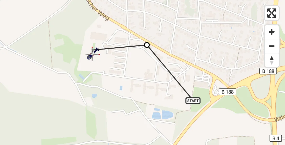 Flugroute Polizeihubschrauber Gifhorn - Gifhorn Federal Police Heliport, 27 Februar 2026, 18:24