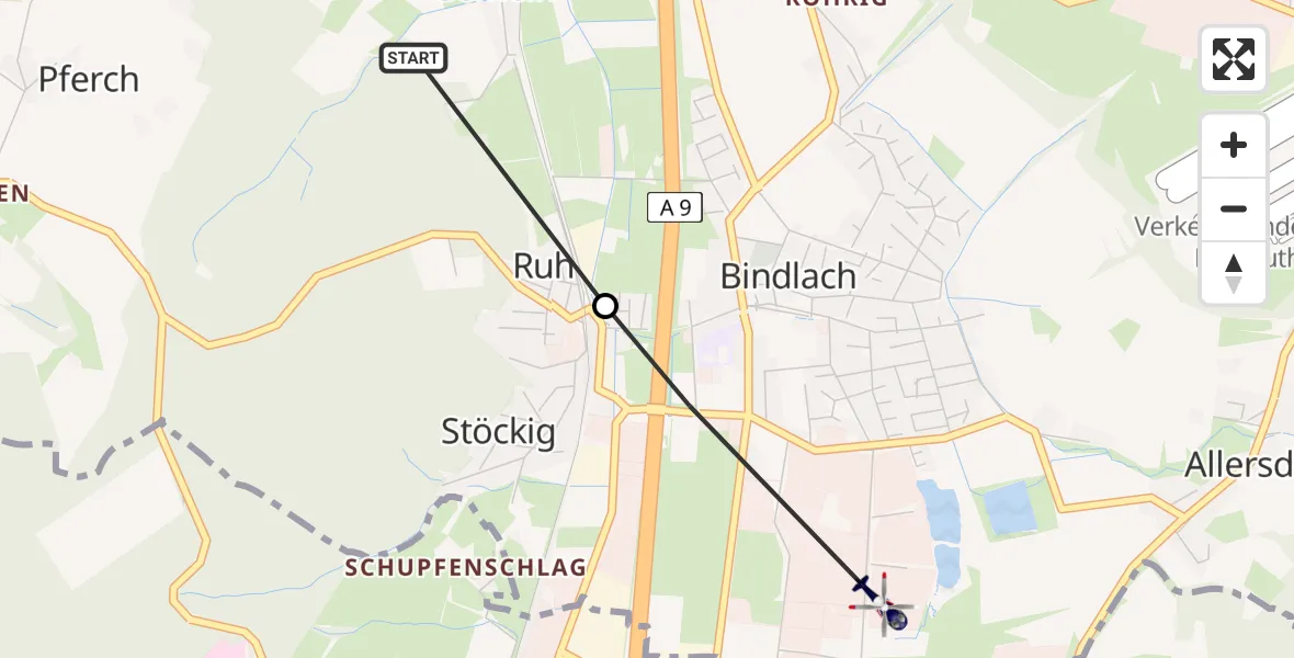 Flugroute Polizeihubschrauber Gemein - Ruh, 28 Februar 2026, 10:15