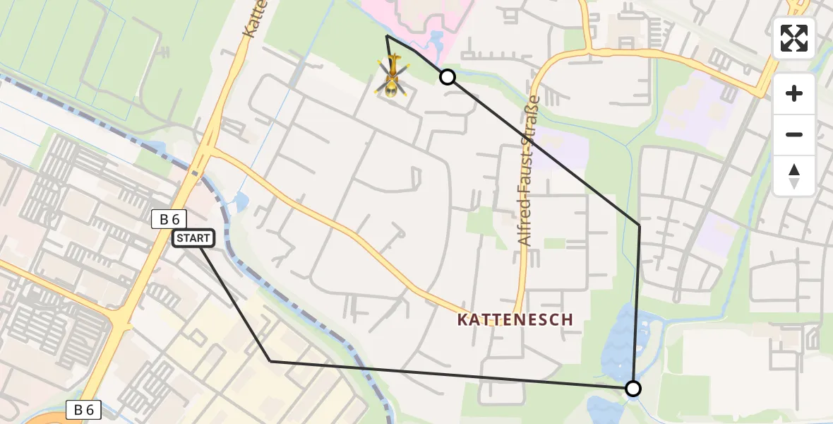 Flugroute Rettungshubschrauber Stuhr - ADAC Air Rescue Station Bremen Heliport (Christoph 6), 28 Februar 2026, 10:41