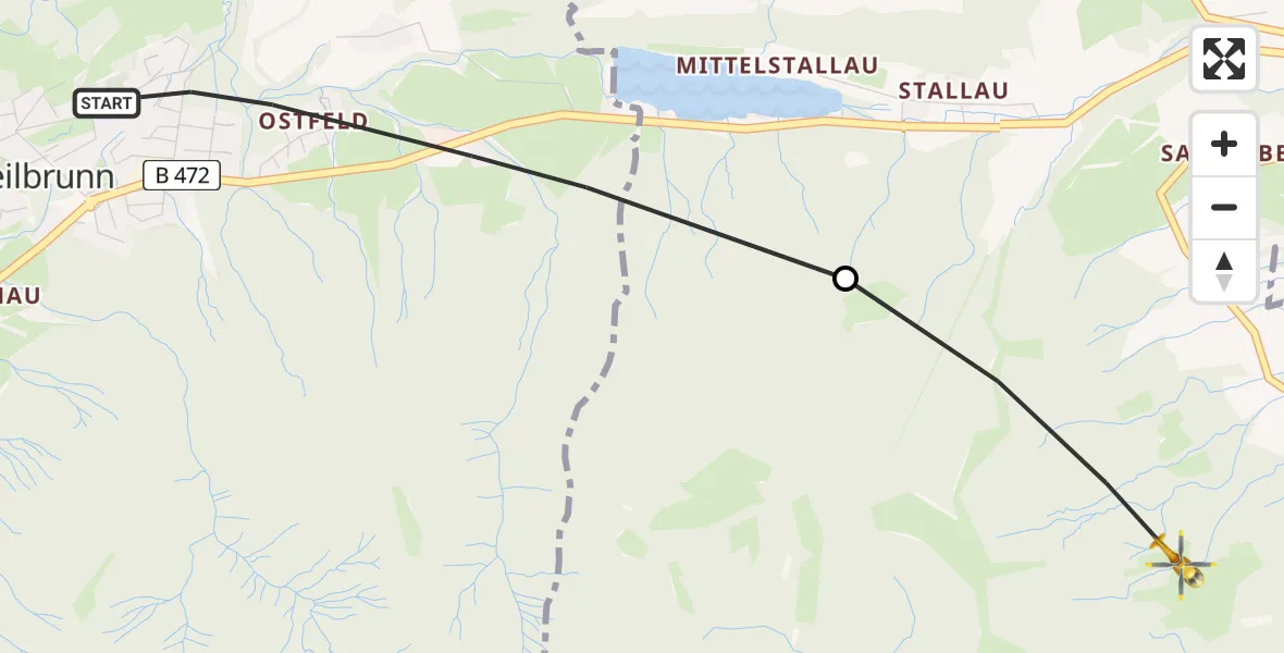 Routekaart van de vlucht: Rettungshubschrauber nach Wackersberg, Quellenstraße
