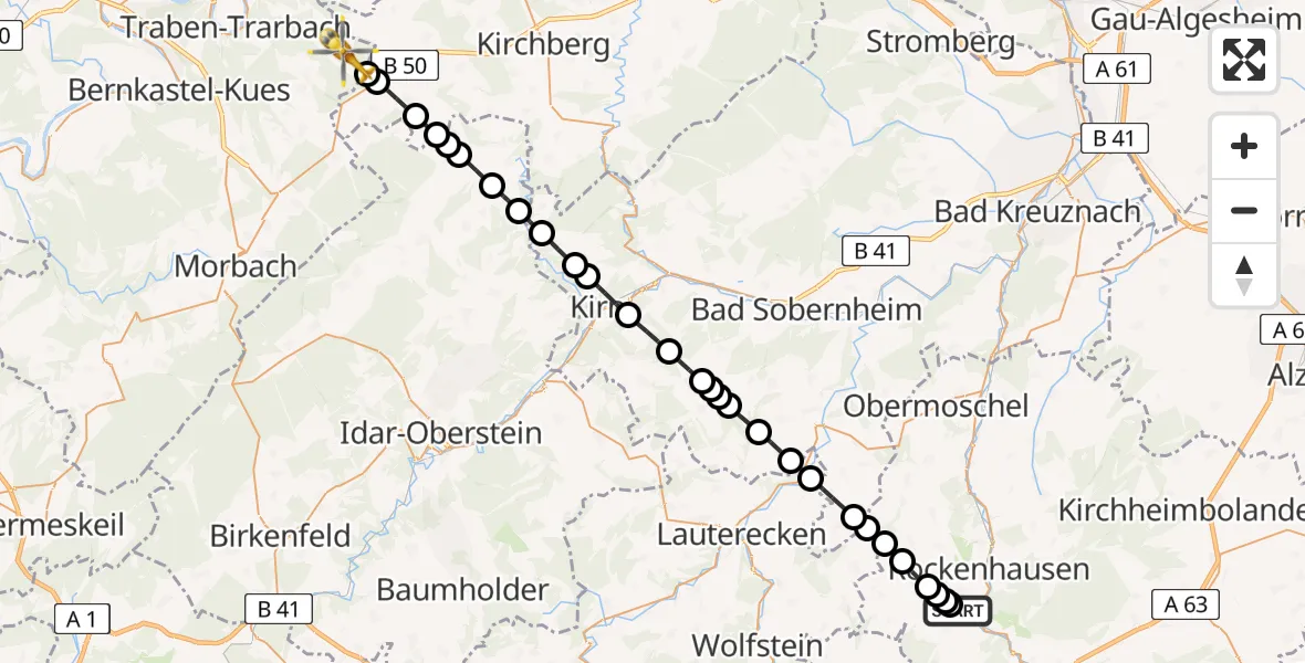 Routekaart van de vlucht: Rettungshubschrauber nach Lötzbeuren, Auf Hierenskreuz