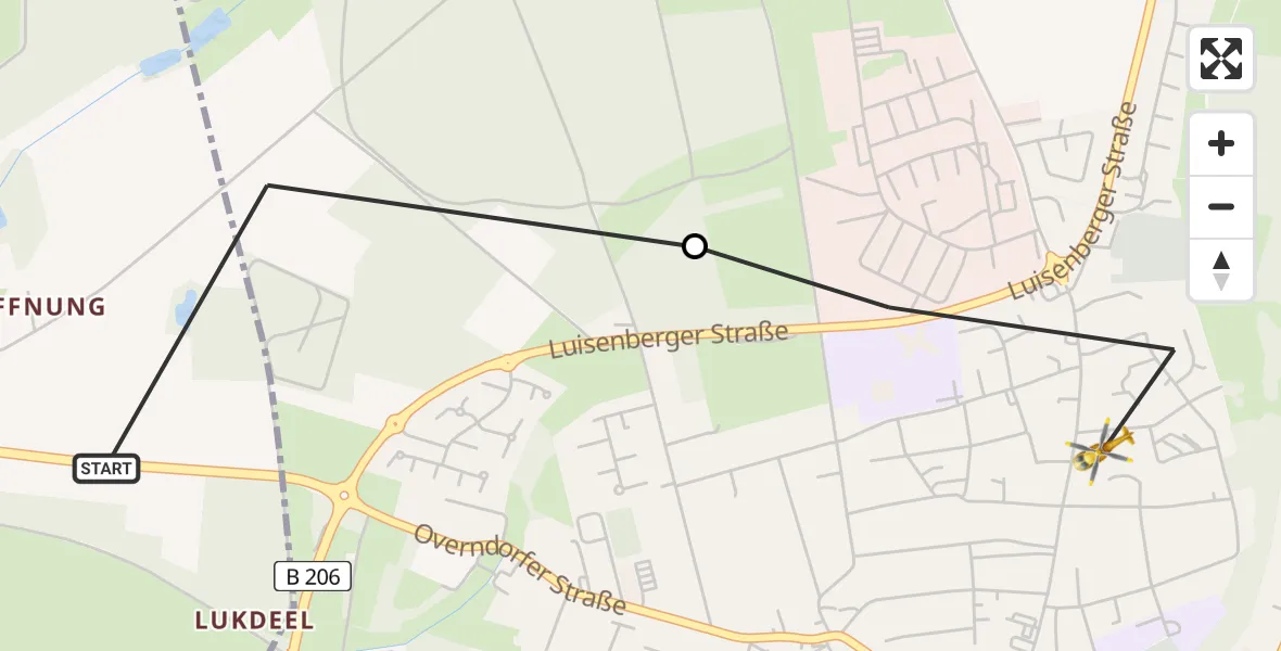 Flugroute Rettungshubschrauber Mühlenbarbek - Kellinghusen, 28 Februar 2026, 13:36