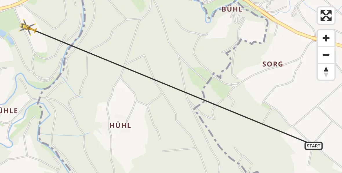 Flugroute Rettungshubschrauber Neunkirchen am Main - Bayreuth, 01 März 2026, 07:42