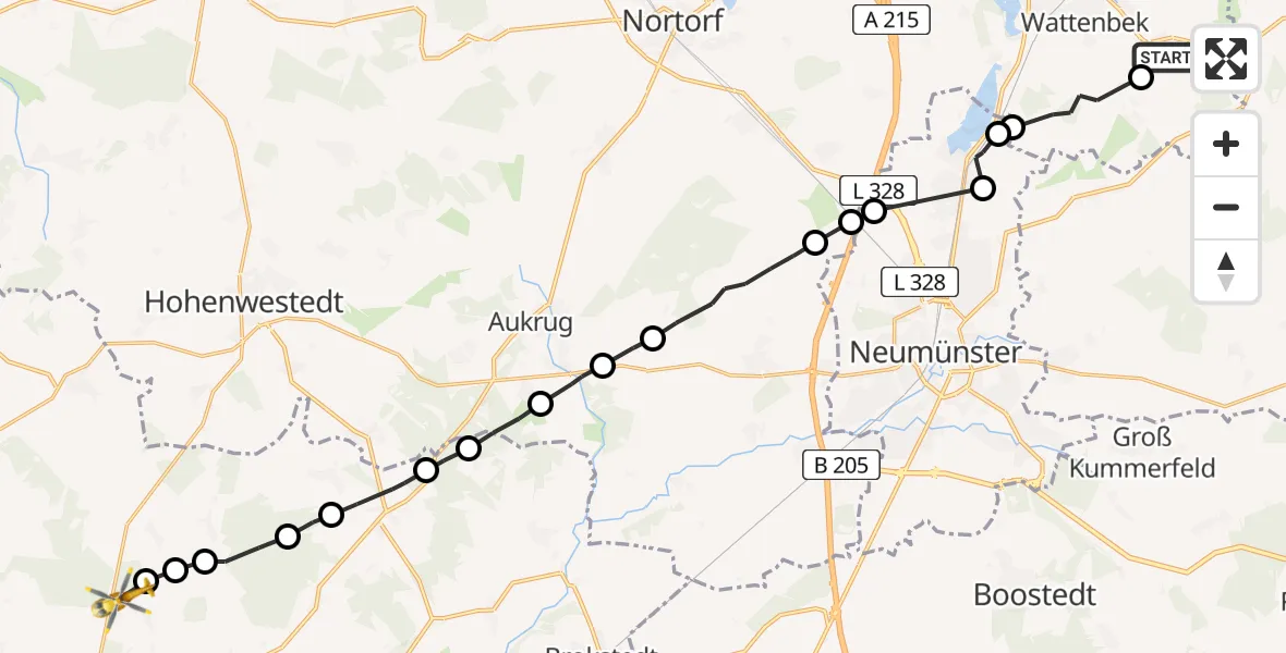 Routekaart van de vlucht: Rettungshubschrauber nach Ridders