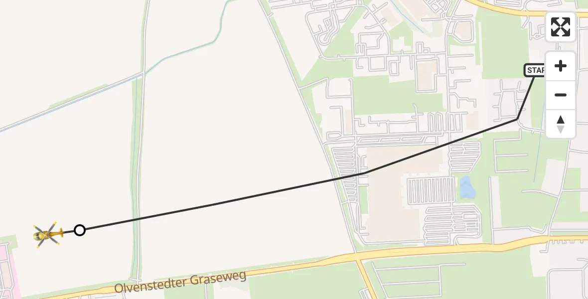 Flugroute Rettungshubschrauber Magdeburg - Magdeburg Hospital Heliport, 01 März 2026, 09:33