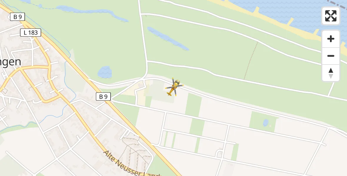 Flugroute Rettungshubschrauber Worringen - Worringen, 01 März 2026, 12:09