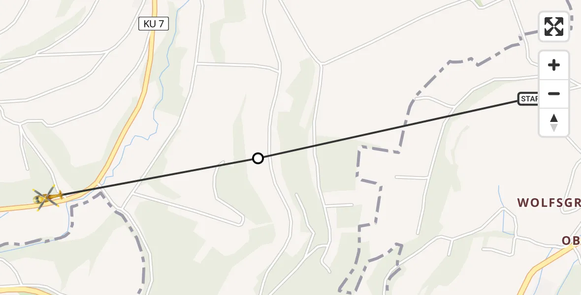 Flugroute Rettungshubschrauber Busbach - Trumsdorf, 01 März 2026, 13:28