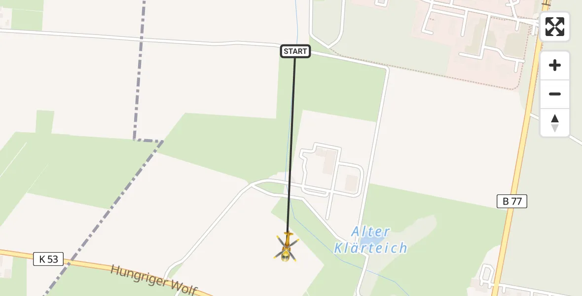 Flugroute Rettungshubschrauber Hohenlockstedt - Hohenlockstedt, 01 März 2026, 14:57