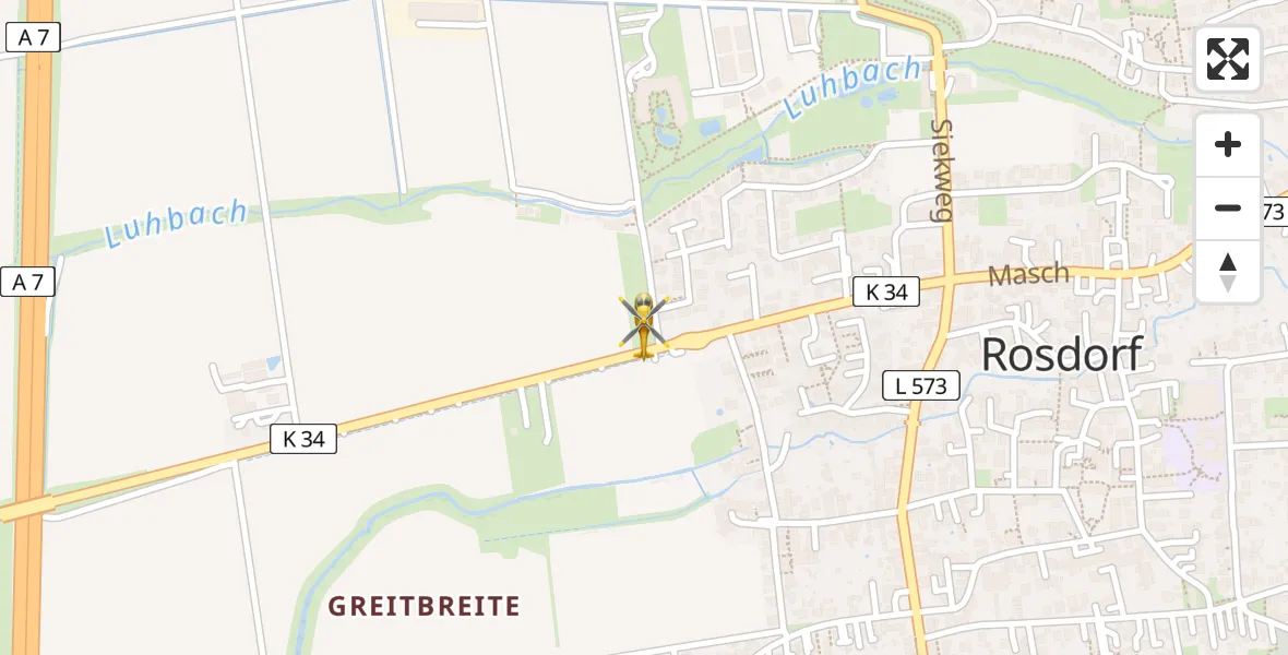 Flugroute Rettungshubschrauber Rosdorf - Rosdorf, 01 März 2026, 14:59