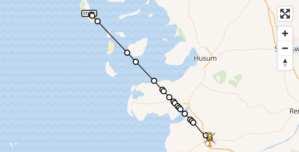 Flugroute Rettungshubschrauber Süddorf - Heide, 01 März 2026, 16:20