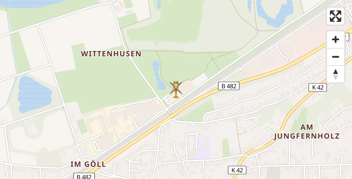 Flugroute Ambulanzhubschrauber Porta Westfalica - Porta Westfalica, 01 März 2026, 21:05