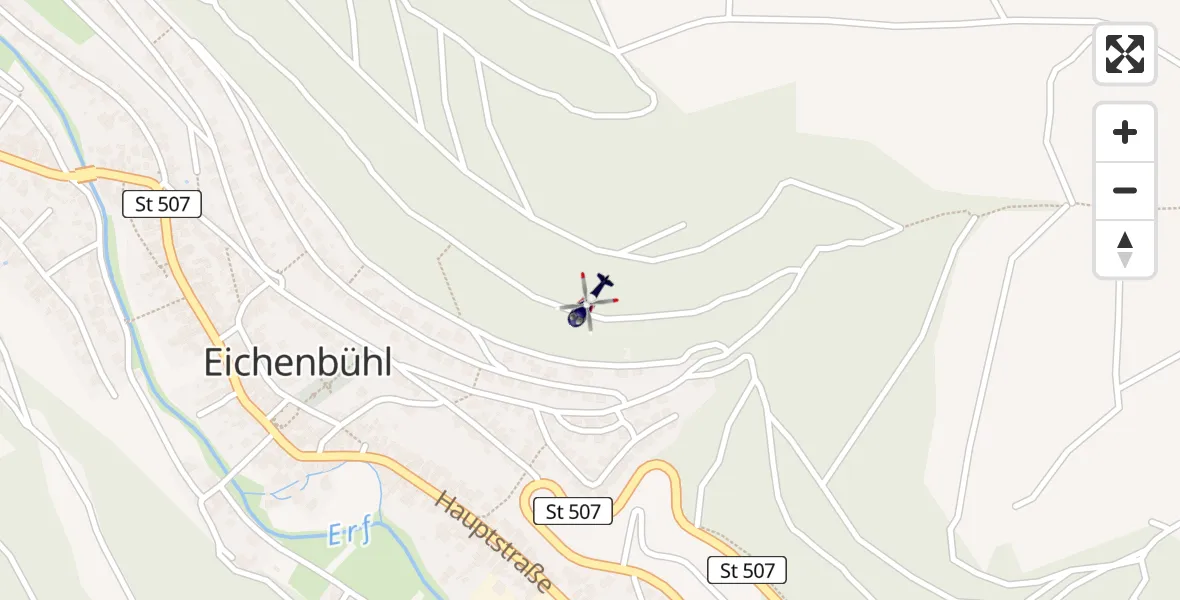Flugroute Polizeihubschrauber Eichenbühl - Eichenbühl, 02 März 2026, 09:38