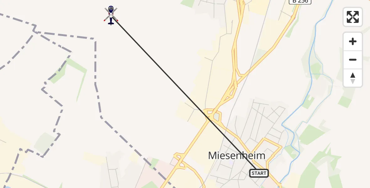 Flugroute Polizeihubschrauber Miesenheim - Andernach, 02 März 2026, 09:47
