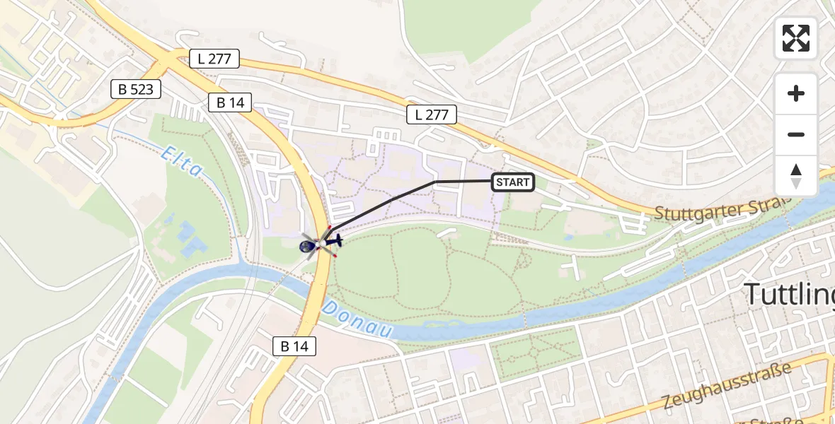 Flugroute Polizeihubschrauber Tuttlingen - Tuttlingen, 02 März 2026, 10:07