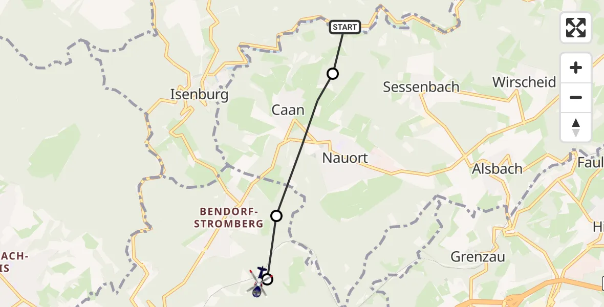 Routekaart van de vlucht: Polizeihubschrauber nach Bendorf, Brex - Unterer Höhenweg