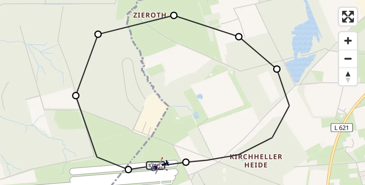 Flugroute Polizeihubschrauber Hardinghausen - Hardinghausen, 02 März 2026, 10:52