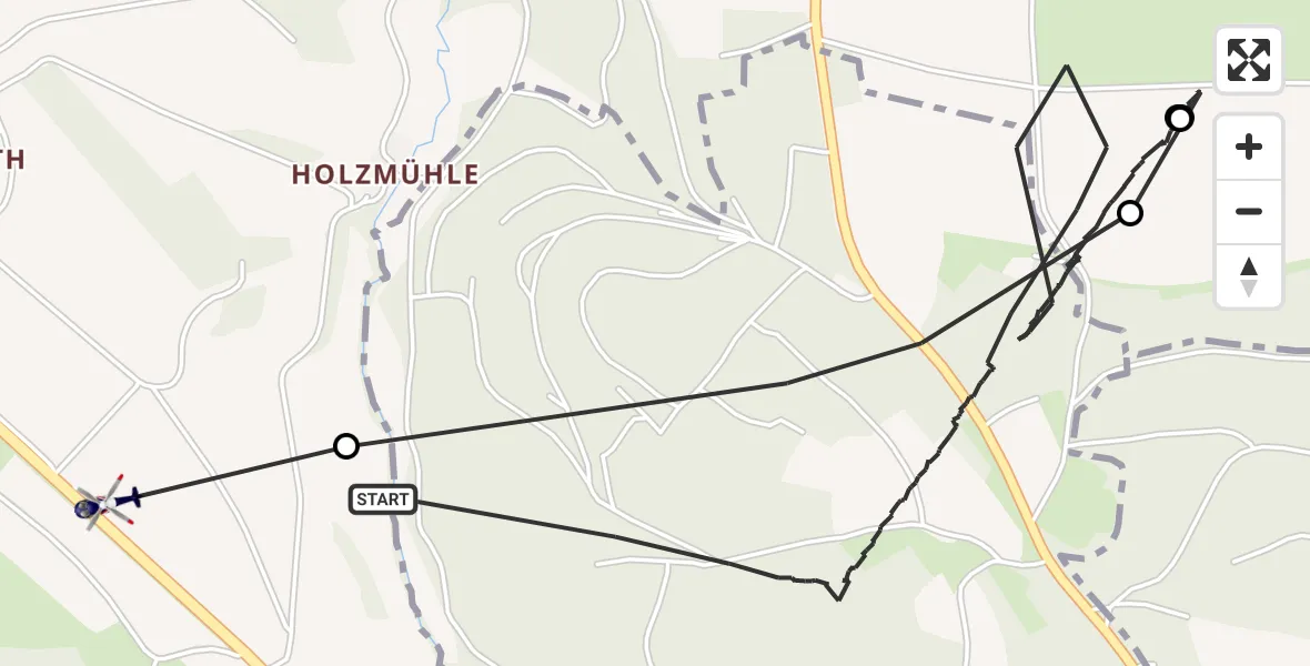 Flugroute Polizeihubschrauber Altenstadt an der Waldnaab - Kirchendemenreuth, 02 März 2026, 12:58