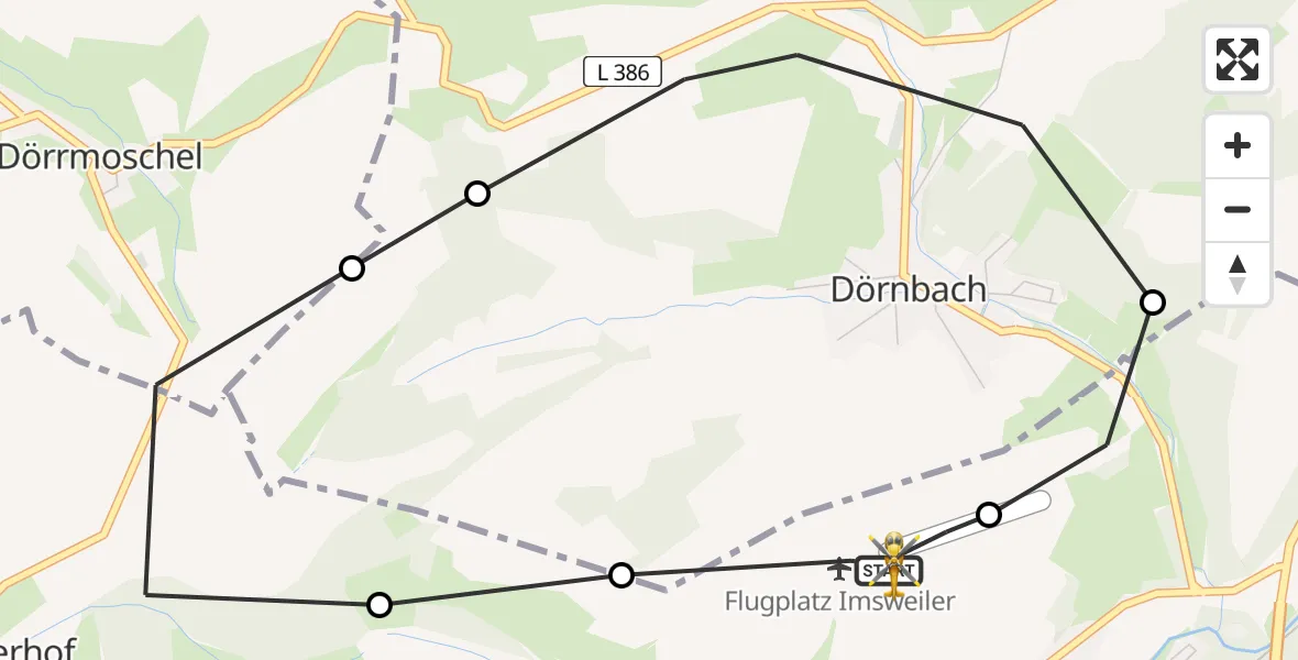 Flugroute Rettungshubschrauber Imsweiler UL - Imsweiler UL, 02 März 2026, 13:34