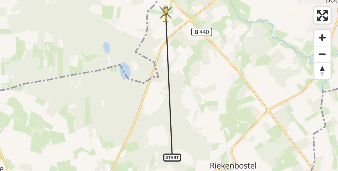 Routekaart van de vlucht: Rettungshubschrauber nach Worth, Upp'n Kamp