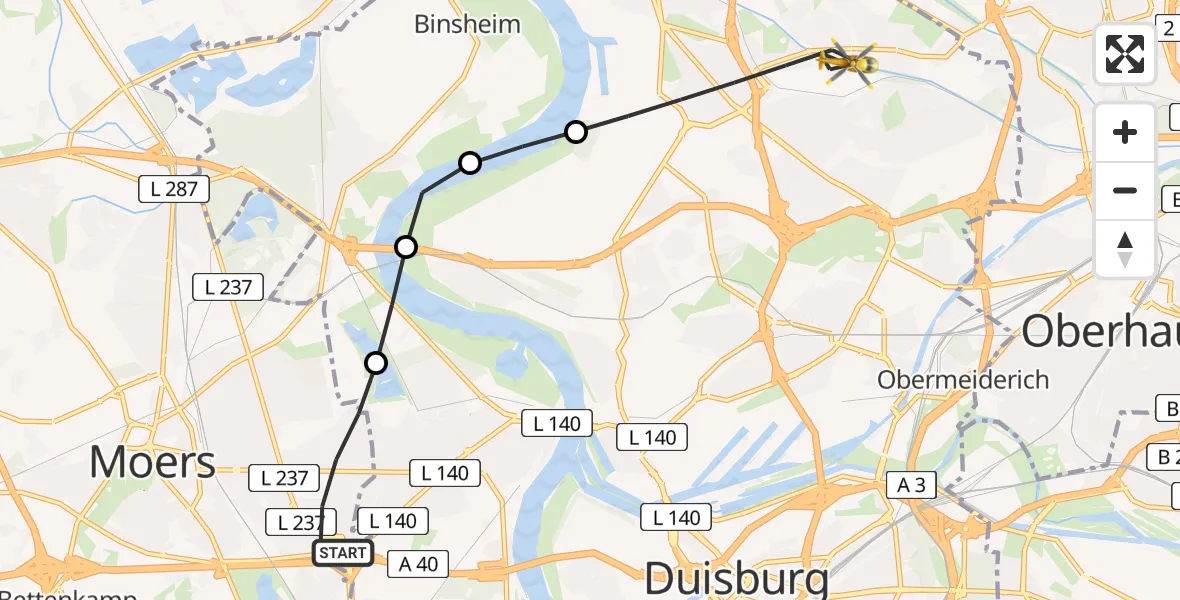 Routekaart van de vlucht: Rettungshubschrauber nach Hamborn, Am Tellmannshof