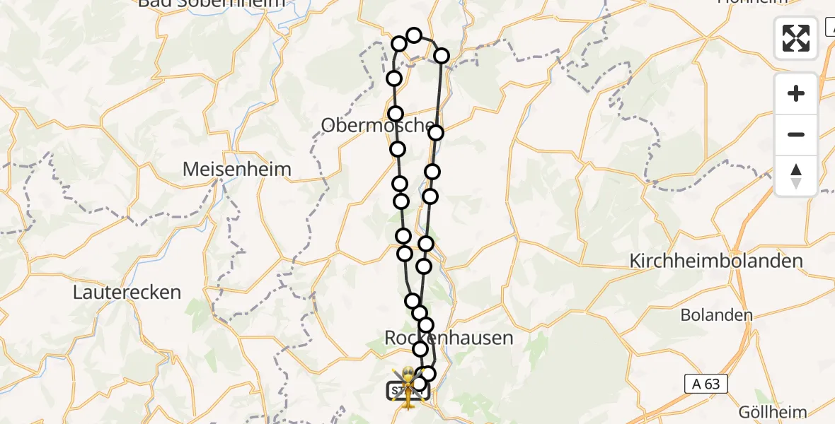 Flugroute Rettungshubschrauber Imsweiler UL - Imsweiler UL, 02 März 2026, 15:12