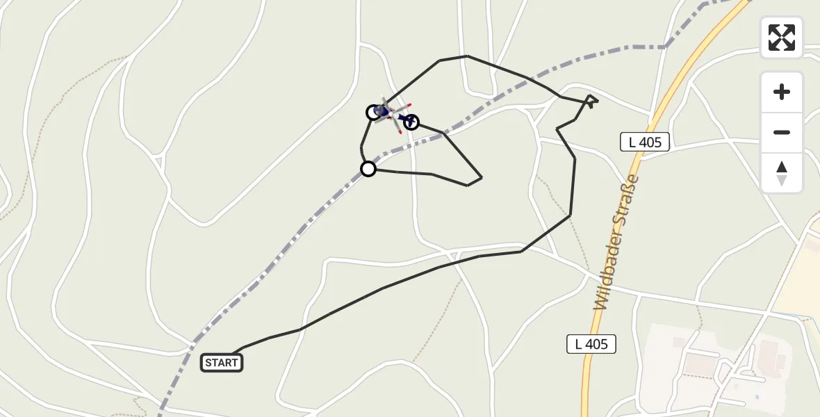Flugroute Polizeihubschrauber Freudenstadt - Baiersbronn, 02 März 2026, 15:39