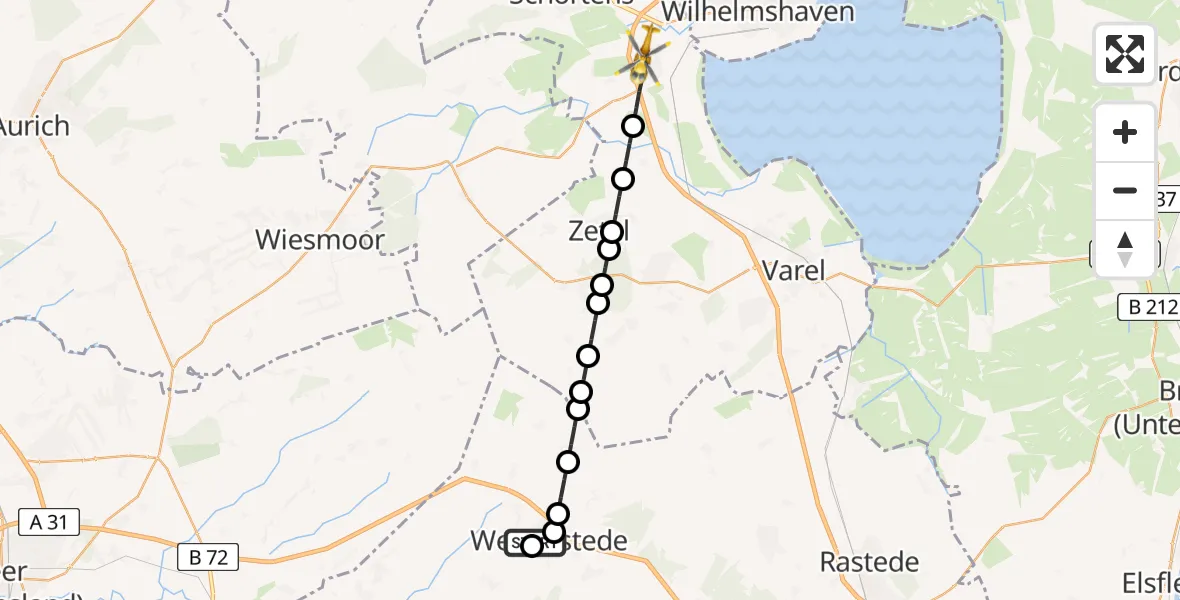 Routekaart van de vlucht: Rettungshubschrauber nach Sande, Am Gut Sanderbusch