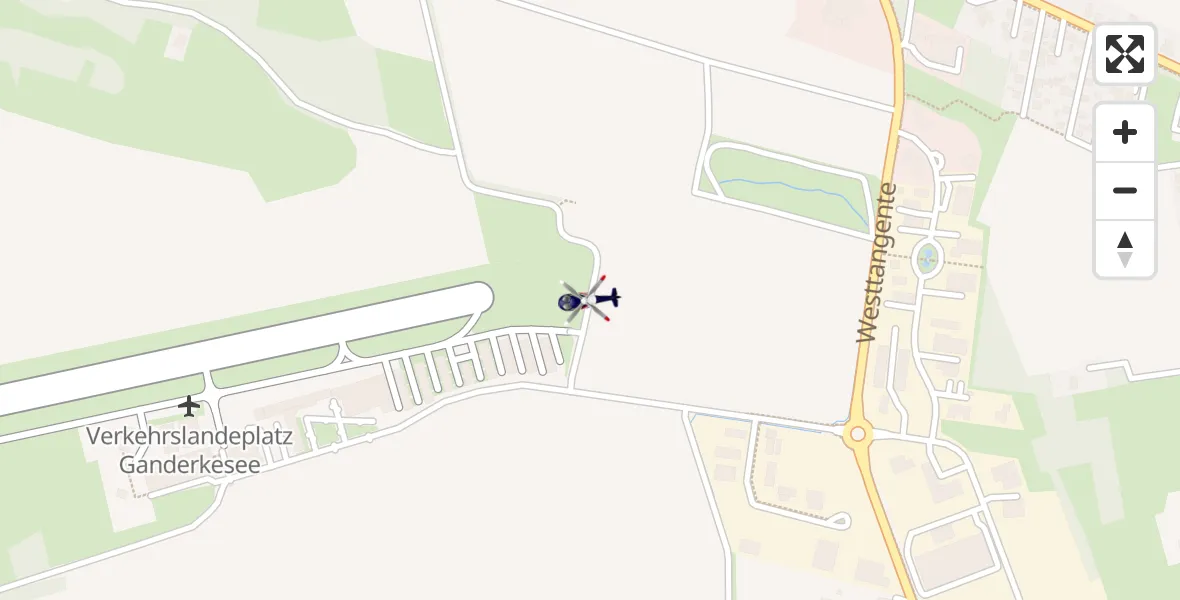Flugroute Polizeihubschrauber Ganderkesee - Ganderkesee, 02 März 2026, 23:38