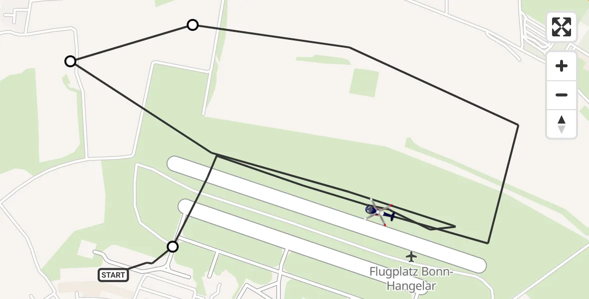 Flugroute Polizeihubschrauber Sankt Augustin - Bonn-Hangelar Airfield, 03 März 2026, 06:54