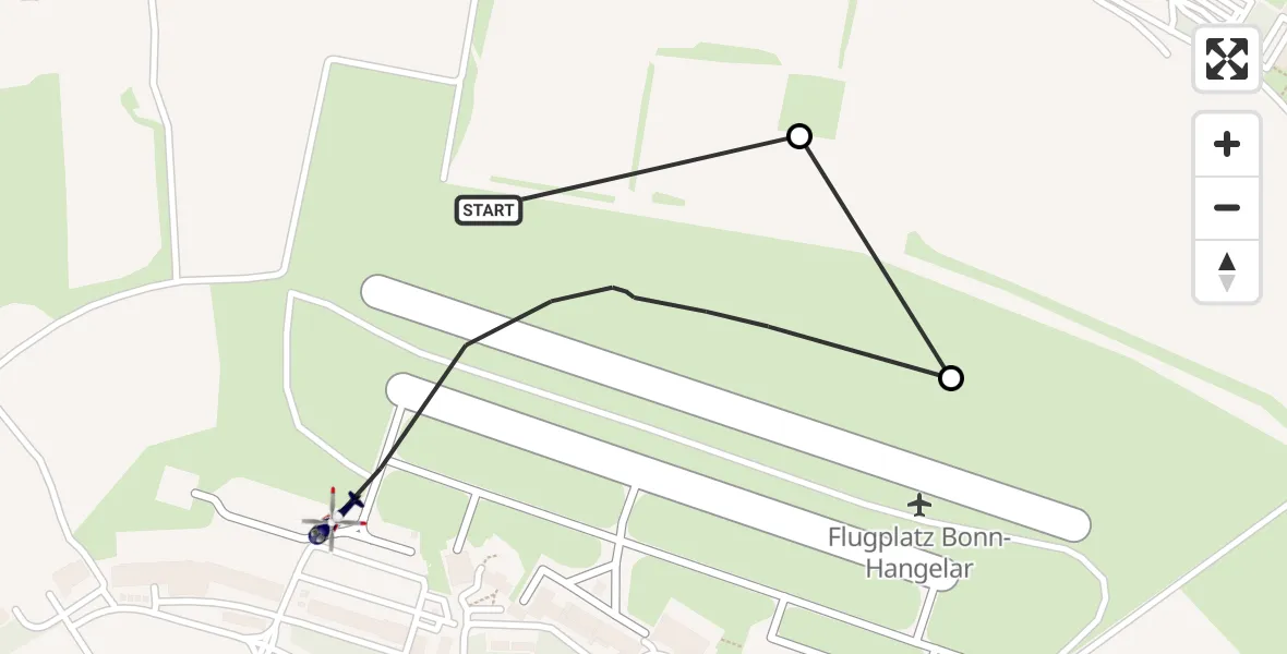Routekaart van de vlucht: Polizeihubschrauber nach Sankt Augustin, Richthofenstraße