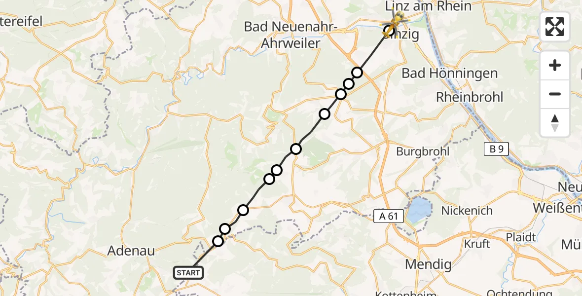 Routekaart van de vlucht: Ambulanzhubschrauber nach Sinzig, Bodendorfer Straße