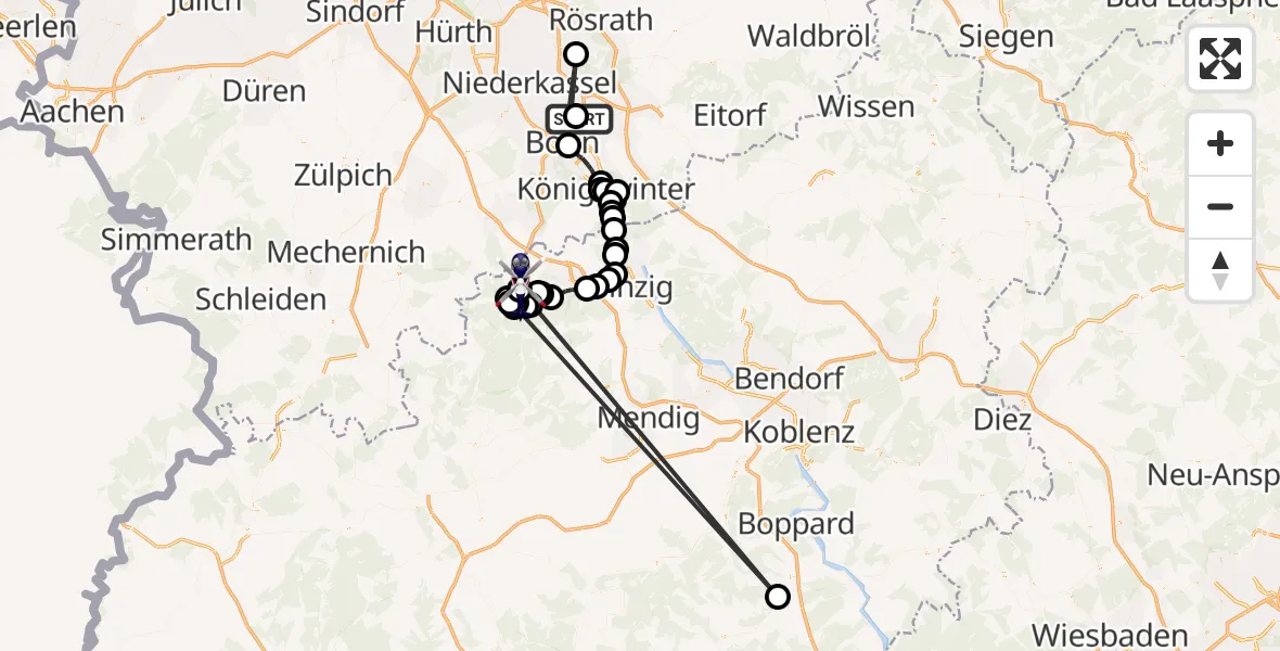 Routekaart van de vlucht: Polizeihubschrauber nach Altenahr, Am Bergwerk