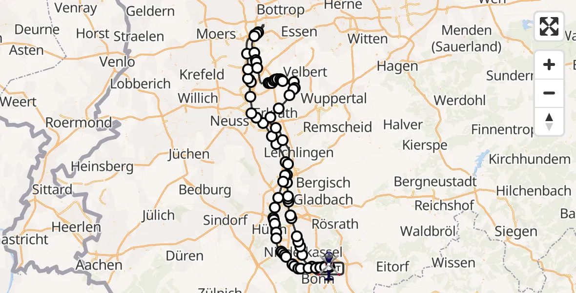 Flugroute Polizeihubschrauber Sankt Augustin - Sankt Augustin, 03 März 2026, 08:52